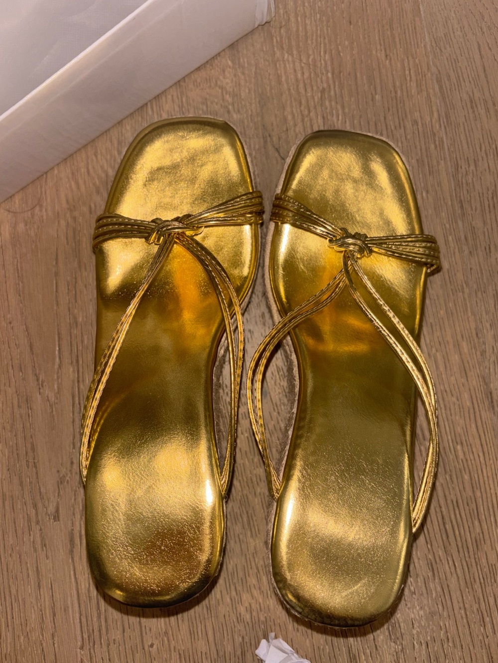 Espadrille Wedge Gold Saldals - Women's - Picture 4 of 6